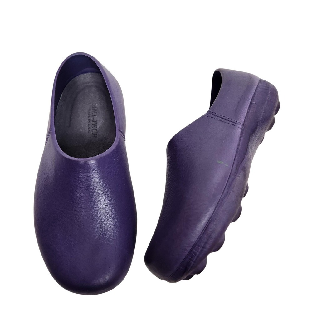 ANA-TECH Clog Shoes Womens EU 35 36 Purple Slip‎ On Comfort Italy Synthetic